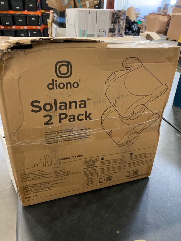 Photo 1 of Diono Solana, No Latch, Pack of 2 Backless Booster Car Seats, Lightweight, Machine Washable Covers, Cup Holders, Black
