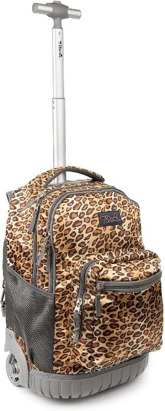 Photo 1 of Tilami Kids Rolling Backpack 18 inch Boys and Girls Laptop Backpack, Leopard Brown, One_Size, Traveling
