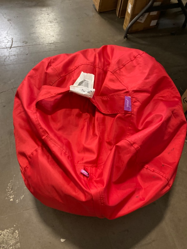 Photo 2 of Posh Creations Structured Comfy Seat for Playrooms and Bedrooms, Large Bean Bag Chair, 100in Round Classic Bean Bag, Red
