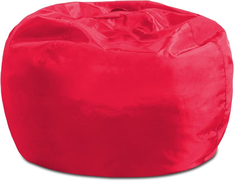 Photo 1 of Posh Creations Structured Comfy Seat for Playrooms and Bedrooms, Large Bean Bag Chair, 100in Round Classic Bean Bag, Red
