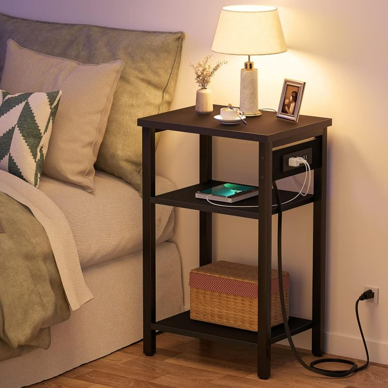 Photo 1 of WLIVE Side table with Charging Port