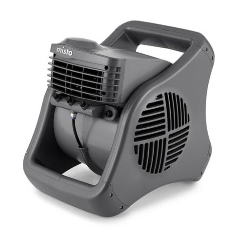 Photo 1 of Lasko Misto Outdoor Misting Blower Fan, Ideal for Sports, Camping, Decks & Patios, 3 Speeds, 15", Black, 7054,Gray/Black
