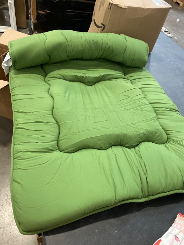 Photo 2 of Japanese Floor Mattress, Futon Mattress with Portable Storage Bag, Roll Up Mattress Thick Tatami Mattress Suitable for Camping, Guest Room, Green, Twin