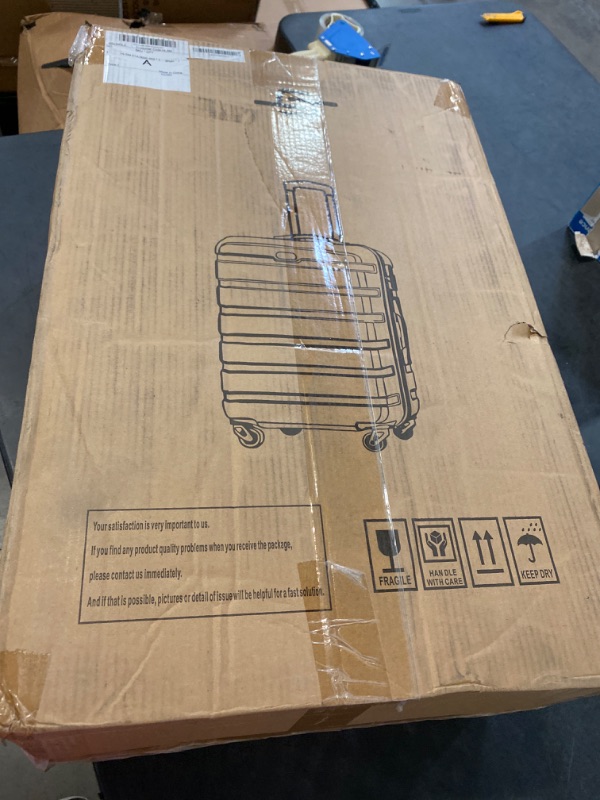 Photo 3 of Luggage 3 Piece Sets Hard Shell Luggage Set with Spinner Wheels, TSA Lock, 20 24 28 inch Travel Suitcase Sets, Orange
