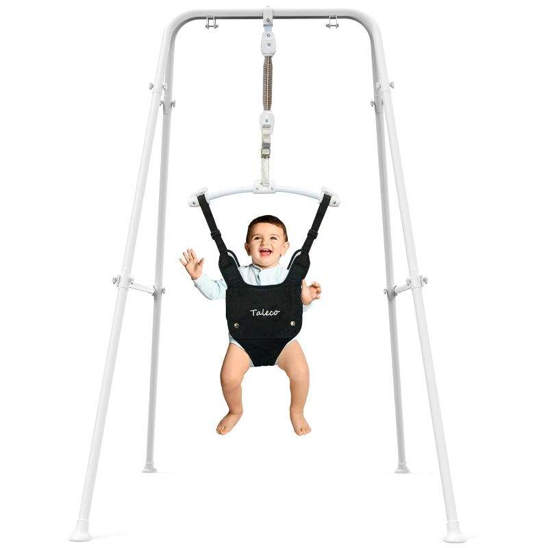 Photo 1 of  Baby Jumper with Stand,Baby Bouncer,Easy Set-Up,Baby Exerciser for Active Babies,Suitable for Indoor and Outdoor, White
