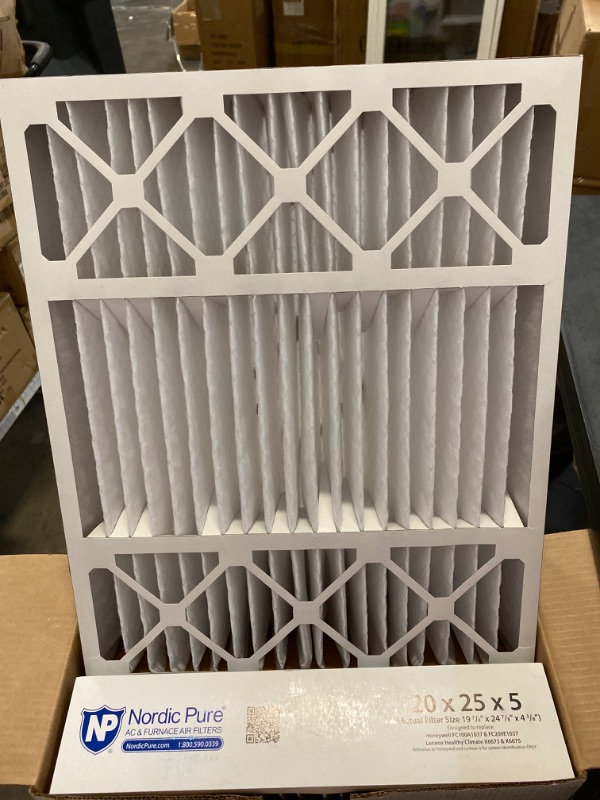 Photo 2 of Nordic Pure 20x25x5 (19_7/8 x 24_7/8 x 4_3/8) Honeywell Replacement Air Filters MERV 8  2 Pack
