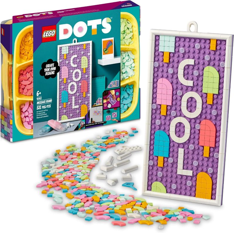 Photo 1 of LEGO DOTS Message Board 41951 DIY Arts & Crafts Kit, Customizable Letter Board with Colorful Tiles for Kids Ages 6-10 NEW
