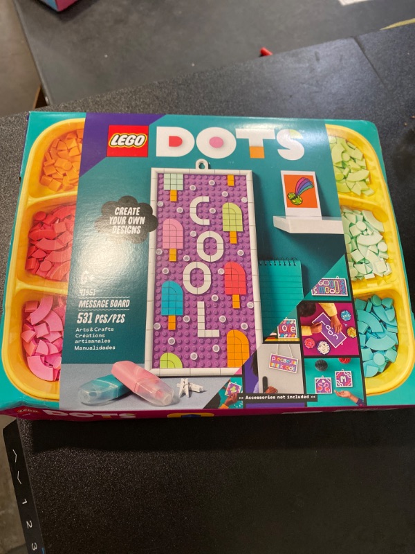 Photo 2 of LEGO DOTS Message Board 41951 DIY Arts & Crafts Kit, Customizable Letter Board with Colorful Tiles for Kids Ages 6-10 NEW
