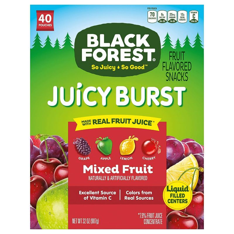 Photo 1 of Black Forest Juicy Burst Fruit Snacks, School Snacks, Mixed Fruit, 0.8 Ounce Pouches (40 Count), 5 Pack Two-Toned Butter Slime Kit,Non Sticky and Super Soft Sludge Toy for Kids NEW

