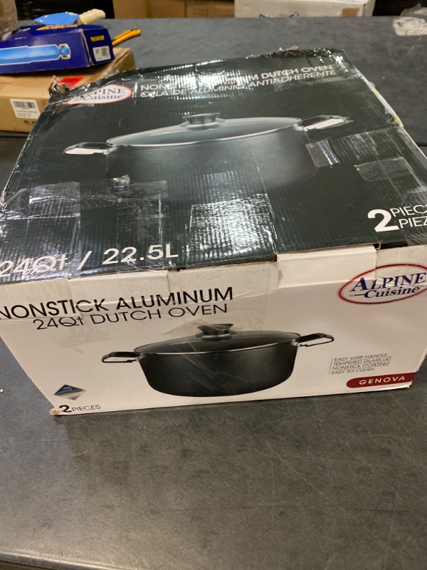 Photo 4 of Alpine Cuisine Aluminum Non-Stick Dutch Oven Pot with Glass Lid, 2 Quart, Black NEW 