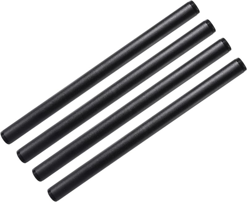 Photo 1 of 1"x24" Black Painted Iron Pipe, Home TZH 4 Pack Threaded Black Iron Pipe Nipple for DIY Project/Furniture/Shelving Decoration (4, 24")

