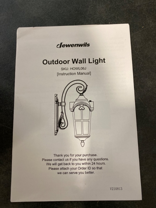 Photo 2 of DEWENWILS Outdoor Wall Light Fixtures Wall Mount, 17.7" H Exterior Wall Lantern, Waterproof Outside Wall Sconce With Water Ripple Glass, Black Roman Porch Lights for House Garage Patio NEW 
