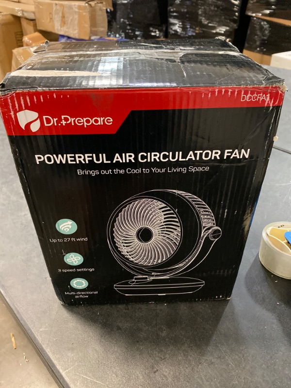 Photo 3 of Dr. Prepare Air Circulator Fan for Bedroom, 8” Quiet Desk Fan, 70° Auto-Oscillating Vortex Fan, Efficient Cooling & Circulation Fan, 3 Speeds, 100° Adjustable Tilt, Portable for Home, Office, RV
