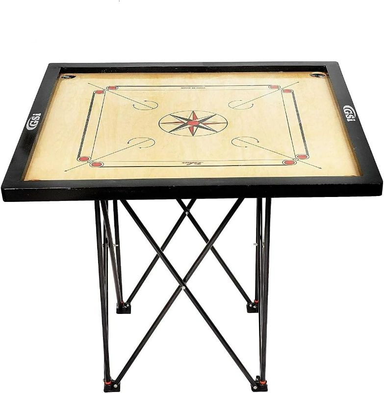 Photo 2 of AnNafi® Professional Carrom Board Stand | Easy Adjustable & Foldable Four Fold Carrom Stand with Compact Design | Combination of Full Size Metal Pipe, Iron Rod & PVC | Indoor Games Fun Durable Strong
