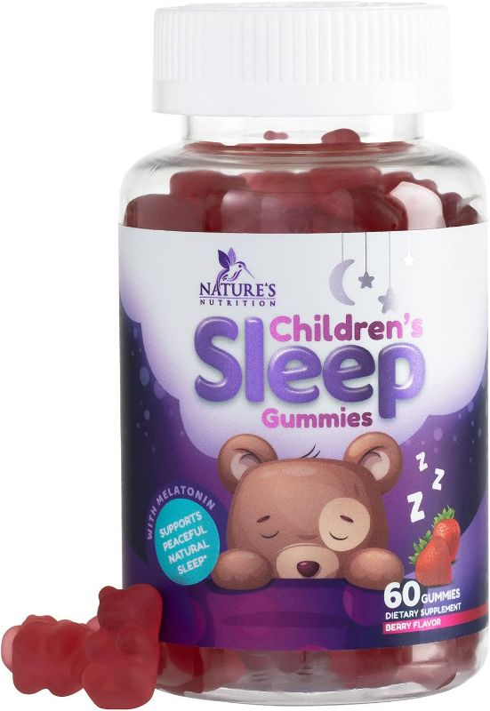 Photo 1 of Kids Melatonin Gummies 2mg, Natural Effective Children's Sleep Gummy Supplement, Berry Flavored Sleep Support Supplement for Ages 4 Plus, Non-GMO, Vegetarian, Natural Colors and Flavor - 60 Gummies NEW 
