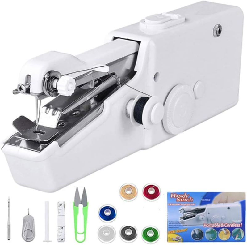 Photo 1 of Handheld Sewing Machine, Electric Handy Sewing Machine, Stitch Sew Quick Portable Mending Machine, Perfect for Beginners Sewing Clothes Fabric Curtain Pet Cloth Jeans
