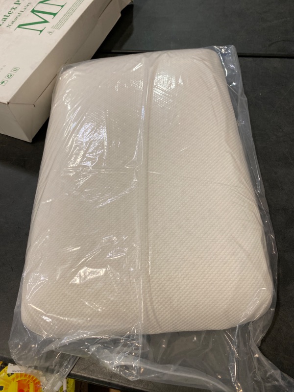 Photo 2 of MNBX Natural Latex Pillow. Neck Pain Relief Pillow is Suitable for Side Sleepers, Back Sleepers.?High Elasticity, Breathable? Comes with a Detachable Cool Modal Cover. White Standard Size.
