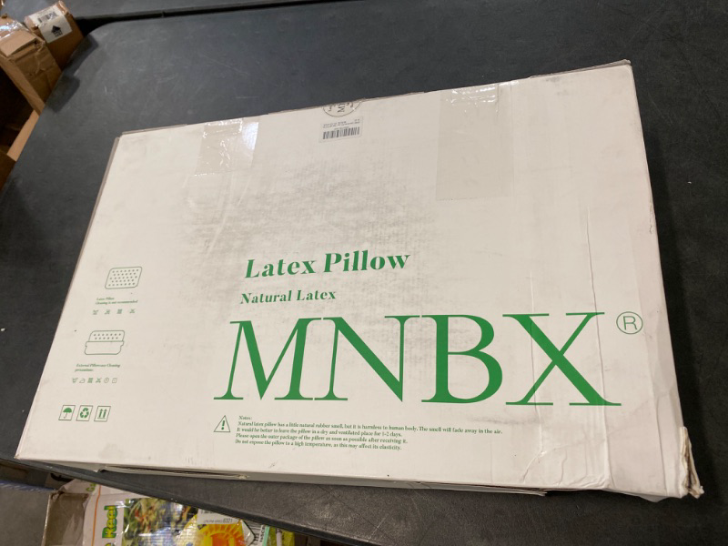 Photo 3 of MNBX Natural Latex Pillow. Neck Pain Relief Pillow is Suitable for Side Sleepers, Back Sleepers.?High Elasticity, Breathable? Comes with a Detachable Cool Modal Cover. White Standard Size.
