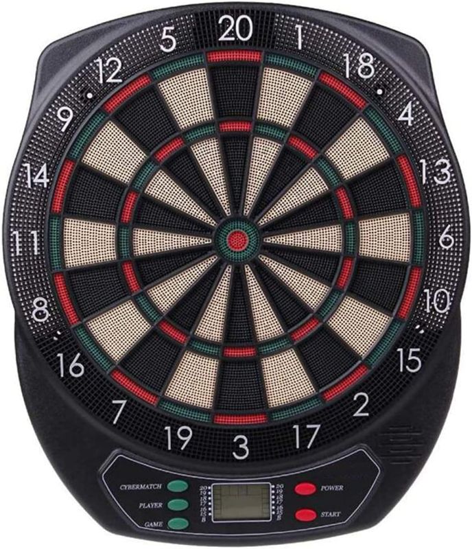 Photo 1 of WKLIANGYUANPING Electronic Dart Board, Digital Soft Tip Dart Boards, Dartboard Set 17” Target Area, 21 Games and 65 Variants with 6 Darts, 4 LED Displays, Support 8 Players (Color : Black)
