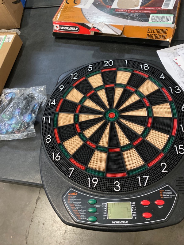 Photo 2 of WKLIANGYUANPING Electronic Dart Board, Digital Soft Tip Dart Boards, Dartboard Set 17” Target Area, 21 Games and 65 Variants with 6 Darts, 4 LED Displays, Support 8 Players (Color : Black)
