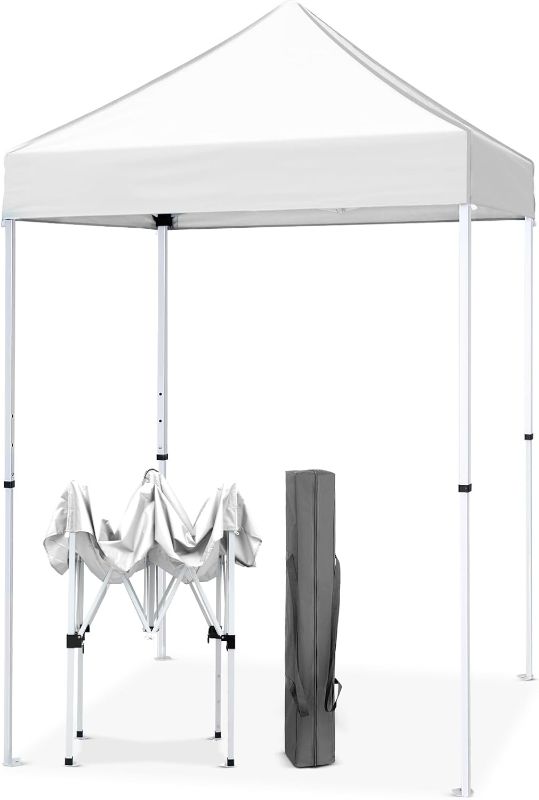 Photo 1 of EAGLE PEAK 5x5 Pop Up Canopy Tent Instant Outdoor Canopy Easy Set-up Straight Leg Folding Shelter (White)
