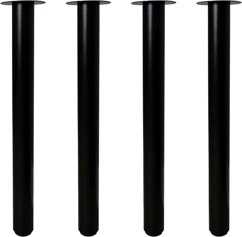 Photo 1 of Shepherd Hardware 8575E 27-1/2-Inch to 43-Inch Adjustable Steel Furniture Legs for Desks and Tables, Black - 4-Pack NEW
 