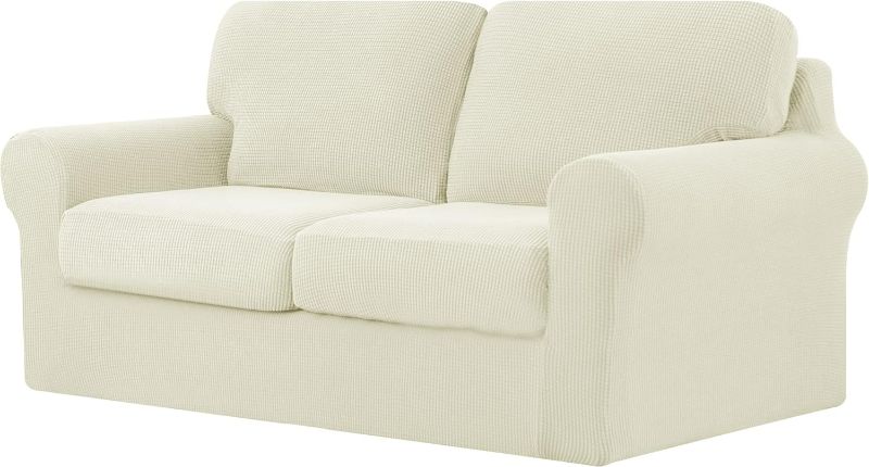 Photo 1 of subrtex 5 Pieces Sofa Covers,Multifunctional Sofa Slipcovers with Separate Cushion Covers and Seperate Backrest Covers Furniture 2 Seaters Protector(Medium,Ivory)
