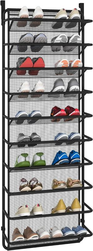 Photo 1 of PART ONLY, FKUO 10 Tier Over The Door Shoe Organizer Hanging shelves Shoe Storage Shoe rack for Closet entryway Space Saving (10 Layer, Matte black)
