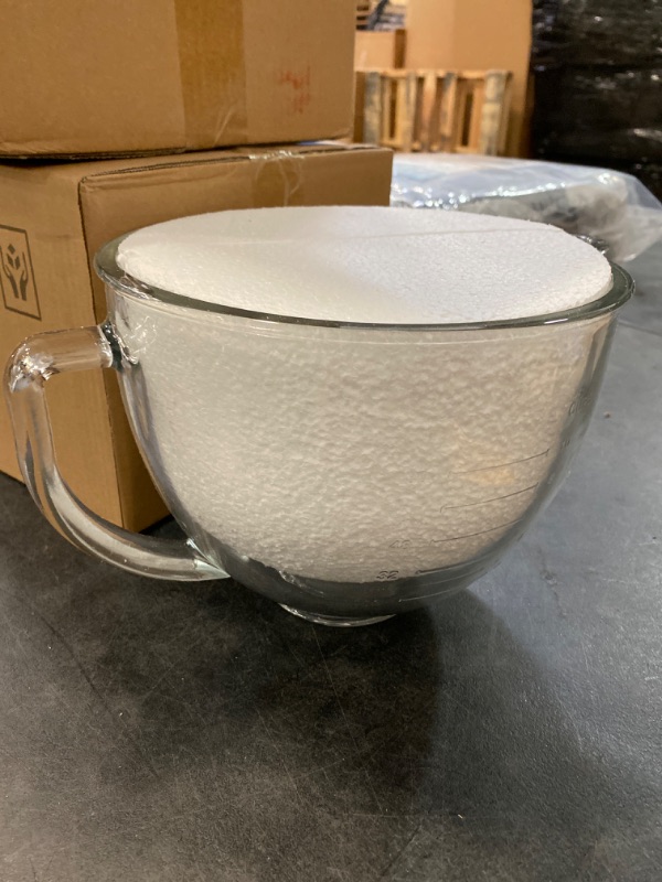 Photo 2 of Premium Glass Mixing Bowl 5 QT for Kitchen aid Stand Mixer - 5-Quart Tilt-Head Glass Bowl - Mixer Attachments - Large Glass Bowl- Measurement Markings - Compatible with Artisan Series Mixers 5 Qt Tilt NEW 