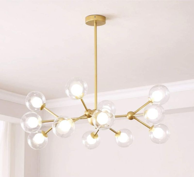 Photo 1 of Dellemade XD00940 Sputnik Chandelier for Bedroom, Globe Ceiling Light for Living Room, 12 Lights,G9 LED Bulbs Included, Golden NEW 
