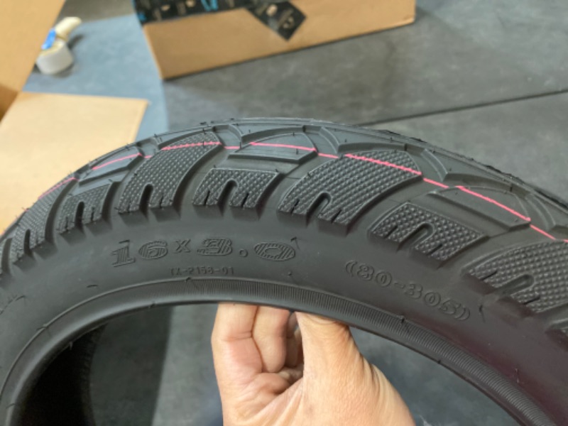 Photo 2 of  Set of 2 All-Terrain Tread Tire Size 16x3.50 (80-305) Fits Electric Bikes (e-Bikes), Kids Bikes, Small BMX and Scooters Fits 12 Inches Rims NEW 