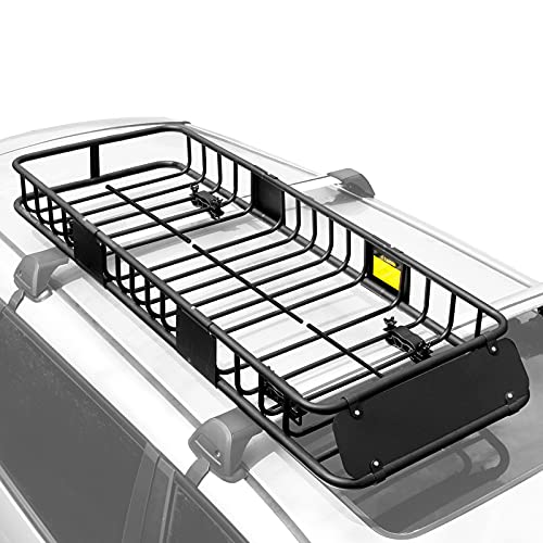 Photo 1 of XCAR 64"x23"x6" Car Roof Rack Cargo Carrier Rooftop Basket Luggage for Traveling Black
