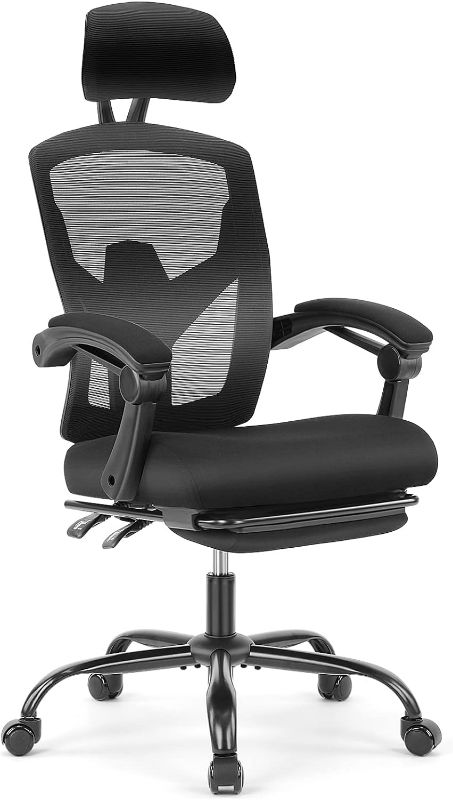 Photo 1 of PHOTO AS REFERENCE,  Ergonomic Home Office Armsrest and Adjustable Headrest Mesh Computer Chair
