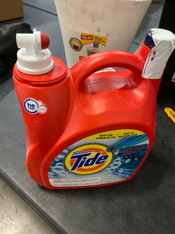 Photo 2 of Tide Ultra OXI Advanced Power Concentrated Liquid Laundry Detergent High Efficiency (HE), 89 Loads, 165 Fl Oz
