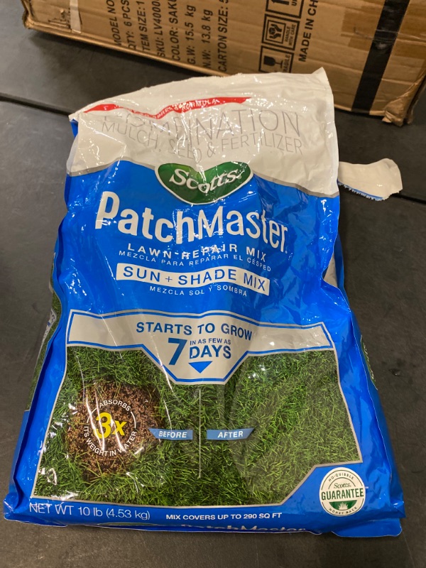 Photo 2 of Scotts PatchMaster Lawn Repair Mix Sun and Shade Mix - 5 LBS  All-In-One Bare Spot Repair, Feeds For Up To 6 Weeks, Fast Growth and Thick Results, Covers Up To 290 sq. ft.