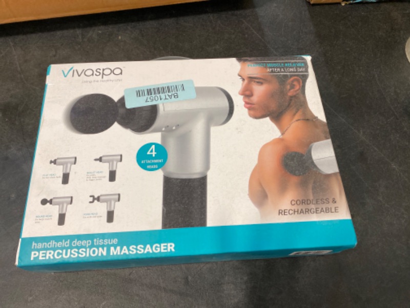 Photo 3 of Vivitar MS1700-SIL-STK-6 Handheld Deep Tissue Percussion Massager - Silver
