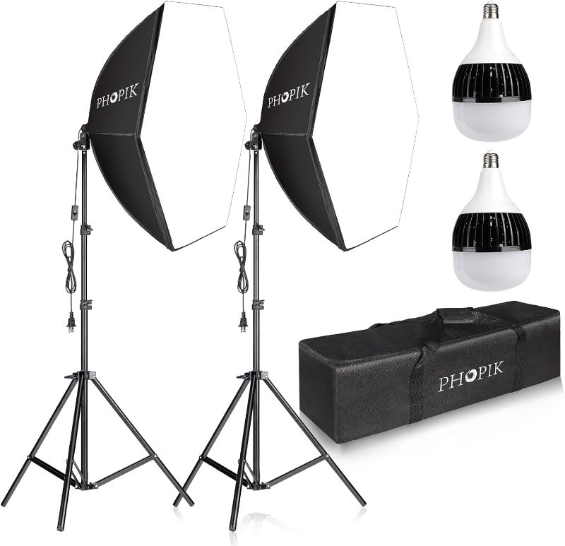 Photo 1 of PHOPIK Softbox Lighting Kit