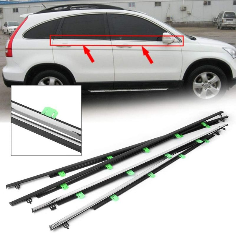 Photo 1 of Newsmarts 4pcs Weatherstrip Window Molding Trim Car Outside Window Seal Belt Compatible with Honda CR-V 2007 2008 2009 2010 2011, Chrome 18988
 