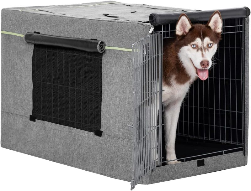 Photo 1 of Petsfit Double Doors Dog Crate Cover, Fits 30 Inches Wire Crate Kennel, Black 
