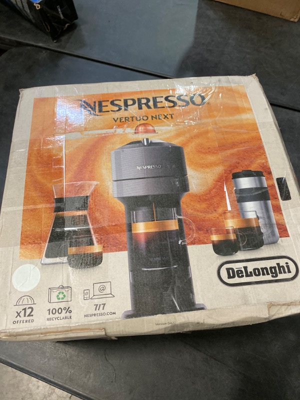Photo 3 of LEAKS WATER DAMAGED Nespresso Vertuo Next Coffee and Espresso Machine by De'Longhi, White (ENV120WCA) 