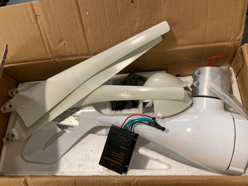 Photo 2 of Dyna-Living Wind Turbine Generator Kit 400W DC 12V Wind Turbine Motor 3 Blades Wind Power Generator with Charge Controller for Home Marine Industrial Energy(Not included mast)
