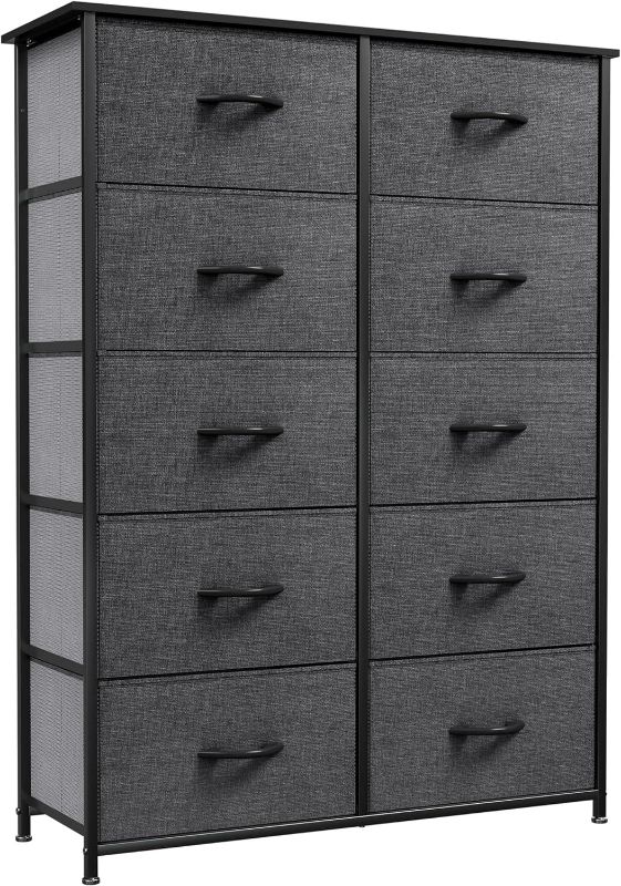 Photo 1 of PHOT AS REFERENCE, YITAHOME Dresser - Fabric Storage Tower, Organizer Unit for Living Room, Hallway, Closets & Nursery - Sturdy Steel Frame, Wooden Top & Easy Pull Fabric Bins 
