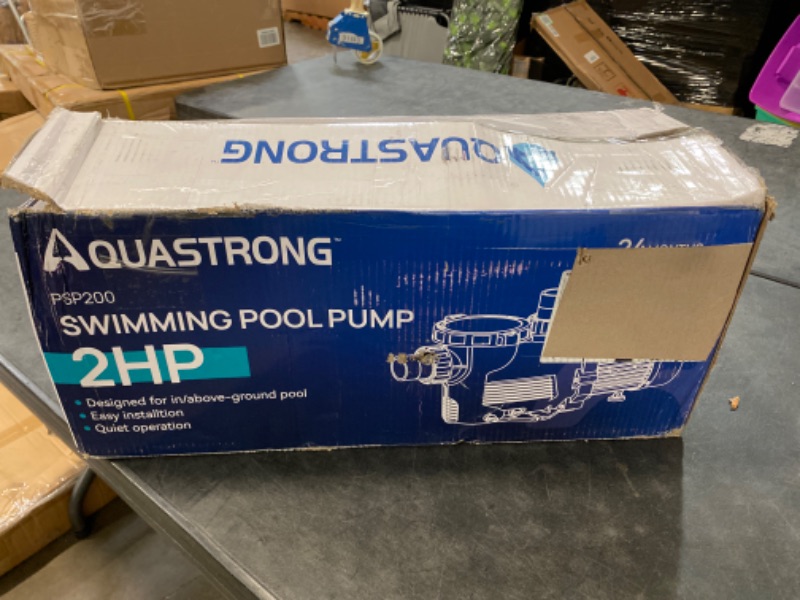 Photo 3 of AQUASTRONG 2 HP In/Above Ground Single Speed Pool Pump, 115V, 8917GPH, High Flow,Powerful Self Primming Swimming Pool Pumps with Filter Basket 2HP + Single Speed + 115V