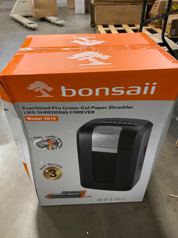 Photo 3 of Bonsaii 12 Sheet Crosscut Paper Shredder, 60 Mins P-4 Level Ultra Quiet Home Office Heavy Duty Shredder, 4.2 Gallons Shredder for Documents/Mails/CDs/Credit Cards, with 4 Casters (3S16) 1 2 Sheet-60Mins PARTS ONLY