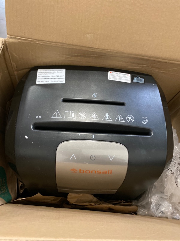 Photo 2 of Bonsaii 12 Sheet Crosscut Paper Shredder, 60 Mins P-4 Level Ultra Quiet Home Office Heavy Duty Shredder, 4.2 Gallons Shredder for Documents/Mails/CDs/Credit Cards, with 4 Casters (3S16) 1 2 Sheet-60Mins PARTS ONLY