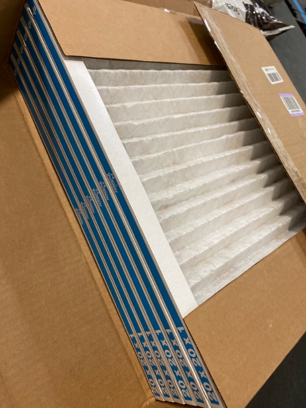 Photo 2 of Aerostar 20x22x1 MERV 8 Pleated Air Filter, AC Furnace Air Filter, Pack of 6 (Actual Size: 19 3/4"x21 3/4"x3/4") 20x22x1 Filter