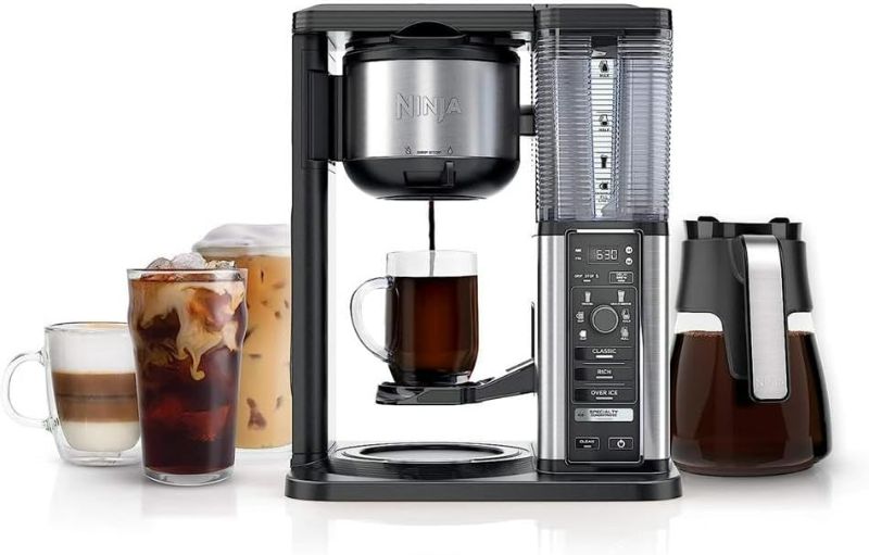 Photo 1 of Ninja CM401 Specialty 10-Cup Coffee Maker, with 4 Brew Styles for Ground Coffee, Built-in Water Reservoir, Fold-Away Frother & Glass Carafe, Black, 50 Oz.
