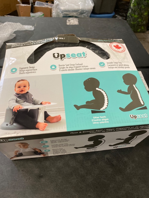 Photo 3 of Upseat Baby Floor Seat Booster Chair for Sitting Up with Removable Tray for Meals and Playtime, Developed with Physical Therapists for Safe and Healthy Hip Development and Posture Grey