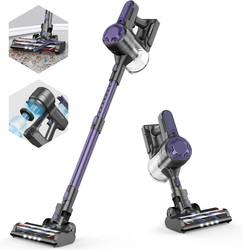 Photo 1 of Cordless Vacuum, Stick Vacuum, Lightweight Handheld Vacuum for Hardwood Floor Pet Hair (Purple)
