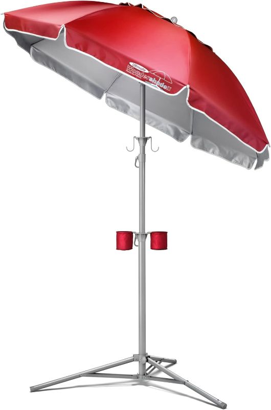 Photo 1 of Wondershade Portable Sun Shade Umbrella, Lightweight Adjustable Instant Sun Protection - Red
